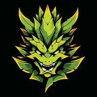 Green Dragon Head Mascot Logo for Esport. Green Dragon T-shirt Design. Green Dragon Logo. Green Dragon Sticker vector