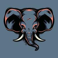 elefante cabeza mascota logo para deporte elefante camiseta diseño. elefante logo. elefante pegatina vector