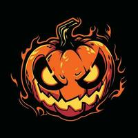 Pumkin Halloween Mascot Logo for Esport. Pumkin Halloween T-shirt Design. Pumkin Halloween Logo. Pumkin Halloween Sticker vector