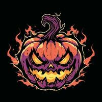 Pumkin Halloween Mascot Logo for Esport. Pumkin Halloween T-shirt Design. Pumkin Halloween Logo. Pumkin Halloween Sticker vector