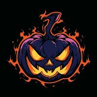 Pumkin Halloween Mascot Logo for Esport. Pumkin Halloween T-shirt Design. Pumkin Halloween Logo. Pumkin Halloween Sticker vector