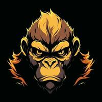 gorila mascota logo para deporte gorila camiseta diseño. gorila logo. gorila pegatina vector