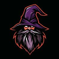 Wizard Mascot Logo for Esport. Wizard T-shirt Design. Wizard Logo. Wizard Sticker vector