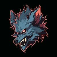 Wolf Mascot Logo for Esport. Wolf T-shirt Design. Wolf Logo. Wolf Sticker vector