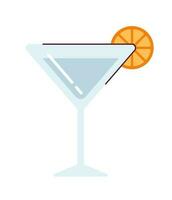 Margarita drink semi flat colour vector object. Cocktail refreshment. Martini glass and citrus. Editable cartoon clip art icon on white background. Simple spot illustration for web graphic design