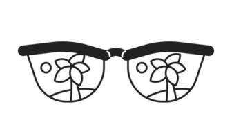 Clásico árbol palma Gafas de sol para verano monocromo plano vector objeto. playa accesorios. editable negro y blanco Delgado línea icono. sencillo dibujos animados acortar Arte Mancha ilustración para web gráfico diseño