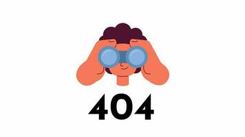 Good investment opportunities 404 error animation. Building strategy. Choosing way error message gif, motion graphic. Thinking investor animated character cartoon 4K video isolated on white background