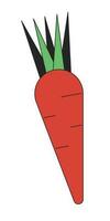 Fresh carrot flat line color isolated vector object. Greengrocery vegetables. Editable clip art image on white background. Simple outline cartoon spot illustration for web design