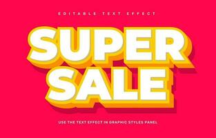 Super sale editable text effect template vector