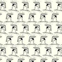 cute cat vector pattern for tee print and background wallpaper