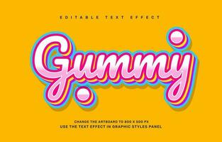 Gummy candy editable text effect template vector