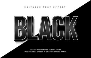 Black editable text effect template vector