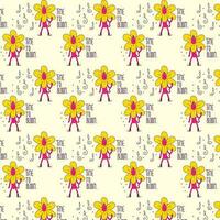 cute cat vector pattern for tee print and background wallpaper
