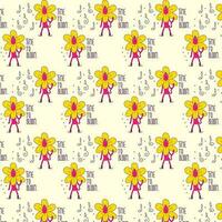 cute cat vector pattern for tee print and background wallpaper