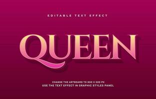 Queen text effect vector