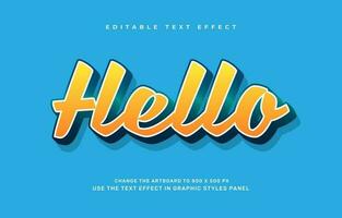 Hola texto efecto vector