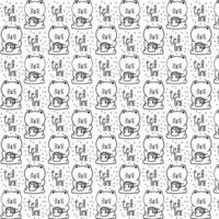 cute cat vector pattern for tee print and background wallpaper