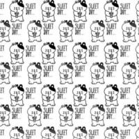 cute cat vector pattern for tee print and background wallpaper