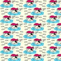 cute cat vector pattern for tee print and background wallpaper
