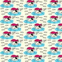 cute cat vector pattern for tee print and background wallpaper