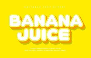 Banana Juice editable text effect template vector