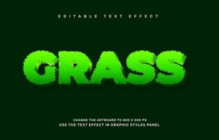 Grass editable text effect template vector