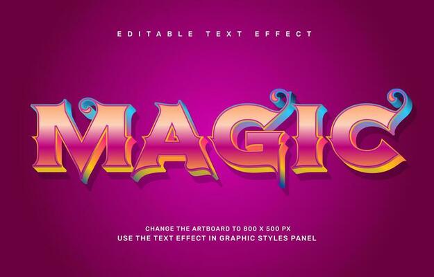 Magic editable text effect template