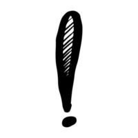 Doodle sketch style of Hand drawn exclamation point vector illustration.