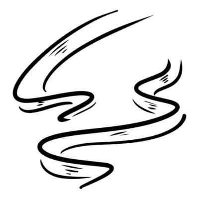 Doodle sketch style of smoke symbol drawn illustration for concept design.