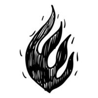 garabatear bosquejo estilo de mano dibujado fuego aislado en blanco antecedentes. vector ilustración.