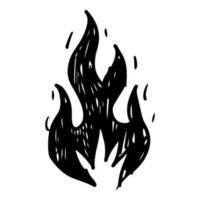 Doodle sketch style of Hand drawn fire isolated on white background. vector illustration.