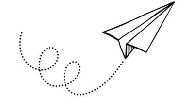 Doodle sketch style of paper plane icon vector illustration for concept design.