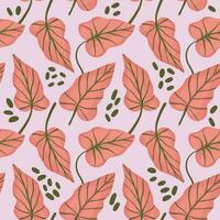 hand drawn colorful leaves pattern vector