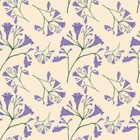 Hand drawn jacaranda floral seamless pattern vector