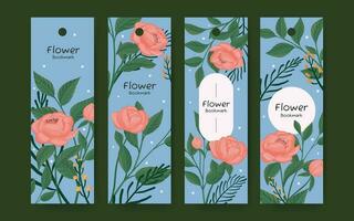 Hand drawn floral bookmark design vector