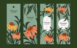 Hand drawn floral bookmark design vector