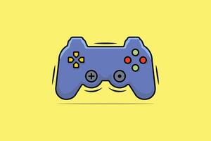 Joystick Controller and Game Pad Stick vector illustration. Sports and technology gaming objects icon concept. Video game controller or game console vector design with shadow on yellow background.