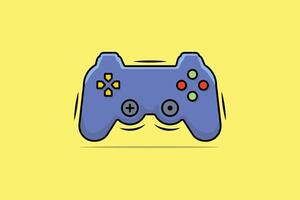 palanca de mando controlador y juego almohadilla palo vector ilustración. Deportes y tecnología juego de azar objetos icono concepto. vídeo juego controlador o juego consola vector diseño con sombra en amarillo antecedentes.