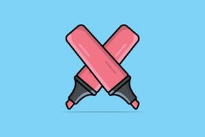 Pink Highlighter Pen vector illustration. Education objects icon concept. Write, Back to school, Stationary for students vector design.