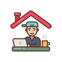 trabajo desde hogar icono en vector. ilustración vector