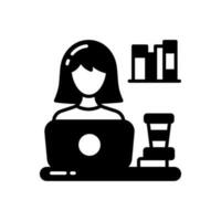 Freelancer Woman icon in vector. Illustration vector