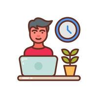 flexible trabajando horas icono en vector. ilustración vector