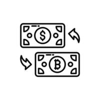 dinero intercambiar icono en vector. ilustración vector