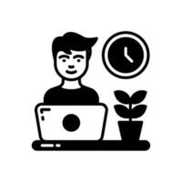 flexible trabajando horas icono en vector. ilustración vector