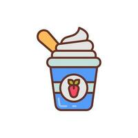 yogur icono en vector. ilustración vector