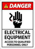 Danger Sign Electrical Equipment, Access To Qualified Personnel Only vector