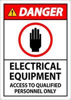 Danger Sign Electrical Equipment Authorized Personnel Only vector