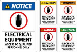 Danger Sign Electrical Equipment Authorized Personnel Only vector