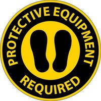 Floor Sign, Protective Equipment Required vector