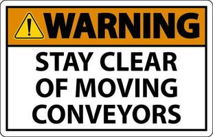 Warning Sign Moving Conveyors Stay Clear vector